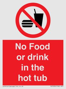 No Food or drink in the hot tub